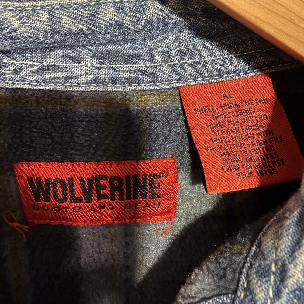 Wolverine Shacket Men’s XL Denim Shirt Jacket Flannel Lined Workwear Heavy - Picture 5 of 7
